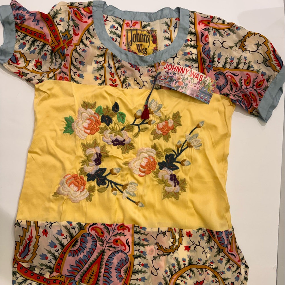 NWT Johnny Was Mistic paneled printed Tunic Top Size Small - Picture 4 of 11